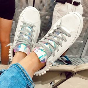 Golden Goose White Superstar Pearl Hologram Sneaker
